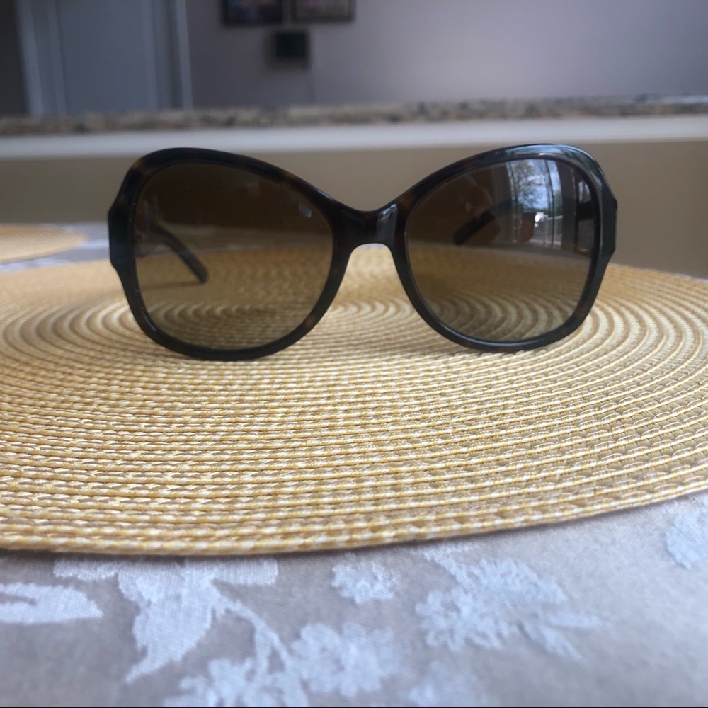 Tory Burch Polarized Sunglasses, Tortoise/Blue Frame, Butterfly Shape